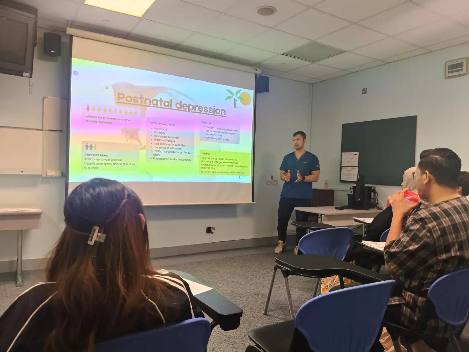 Postnatal depression awareness seminar at Project Arif, focusing on mental health support and education.